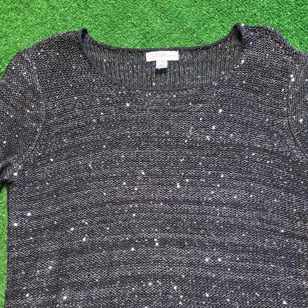 Women's Gray shimmering Sweater - Picture 2 of 12